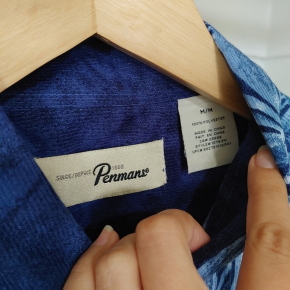Penmans | Blue Hawaiian short sleeved mens button up - Picture 5 of 10